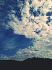 Low angle view of cloudy sky