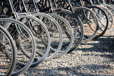 Close-up of bicycle wheel