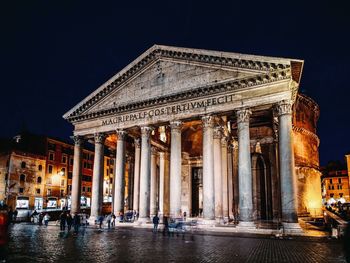 View of historical building at night