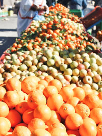 Close-up of fruits for sale at market stall