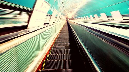 Railroad tracks on railway station platform