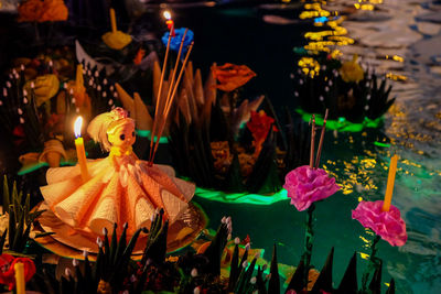 Full frame shot of flowers in illuminated room