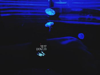 View of illuminated lights at night