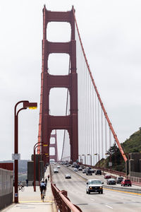 View of suspension bridge against sky