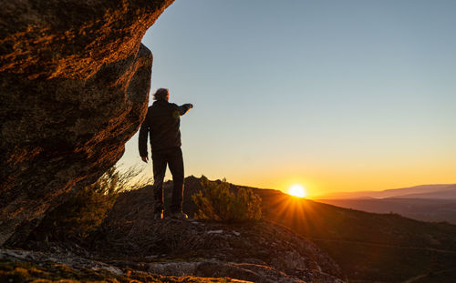 Human silhouette at dawn