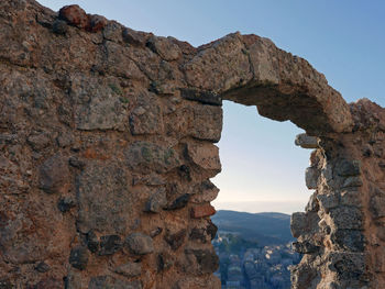 View of the fortress of tolfa, a beautiful lazio village in italy