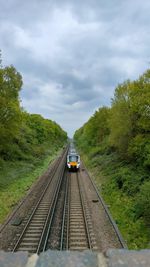 Railroad tracks against sky