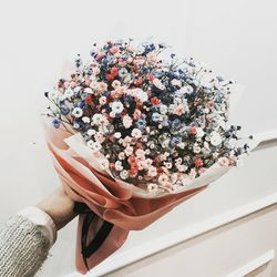 Flower bouquet against white background