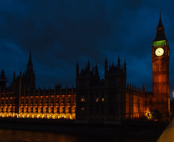 Clock tower at night