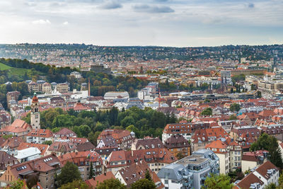 View of stuttgart from karlshohe hill, germany