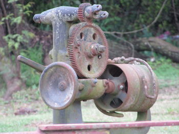 Close-up of rusty machine part