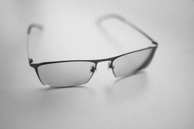 Close-up of eyeglasses on table