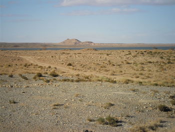 Scenic view of desert against sky