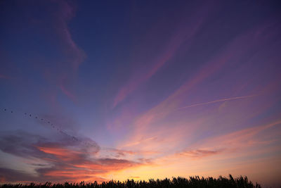 Low angle view of dramatic sky during sunset