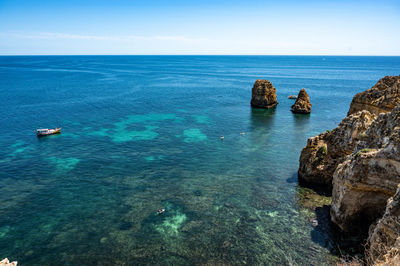 Scenic view of blue sea against sky