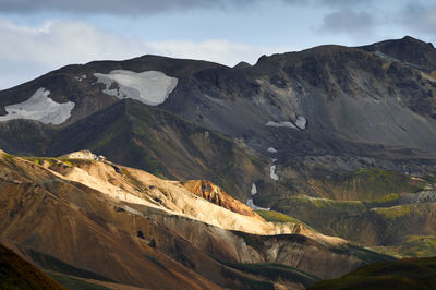 Rough mountain ridge with snow