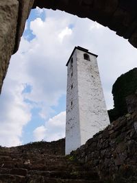 Low angle view of old building against sky