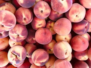 Full frame shot of peaches for sale at market stall
