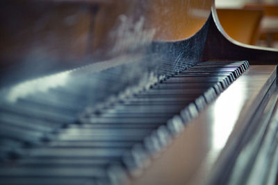 Close-up of piano keys