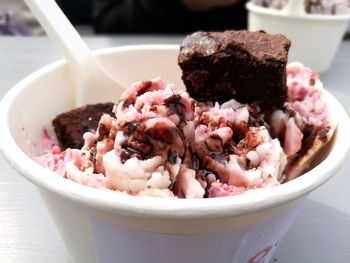 Close-up of ice cream in bowl