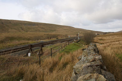Scenic view of land against sky