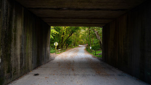 Empty road in tunnel