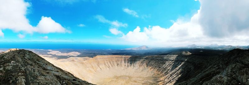 Panoramic view of rocks against sky