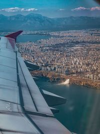 Aerial view of cityscape against sky