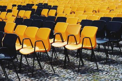 Chairs arranged in town square