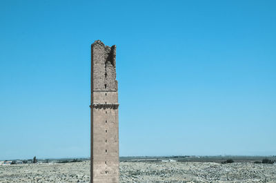 Old building against clear blue sky