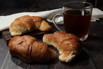 Close-up of breakfast on table