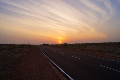 Country road at sunset