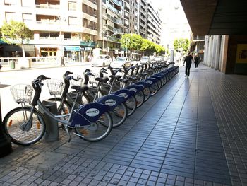 Bicycle parked on street