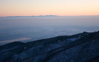 Scenic view of landscape against sky during sunset