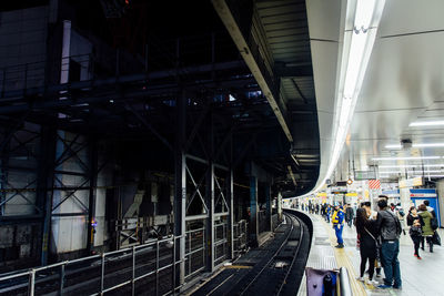 Railroad tracks in city