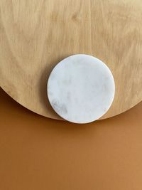 High angle view of empty plate on table