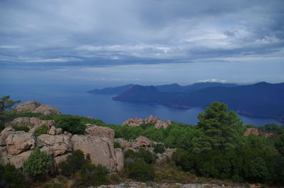 Scenic view of mountains against sky
