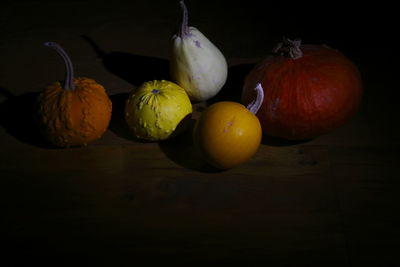 High angle view of fruits on table