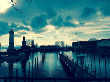 River against cloudy sky