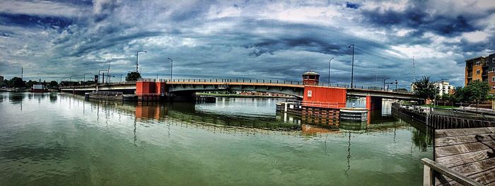 View of river against cloudy sky