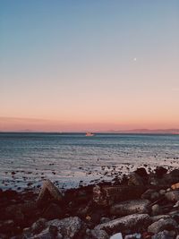 View of sea against sky during sunset