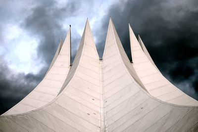 Low angle view of historical building against cloudy sky