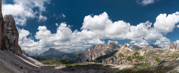 Panoramic view of mountains against sky