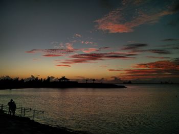 Scenic view of sea at sunset