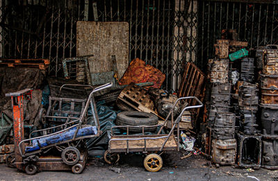 Abandoned cart on street