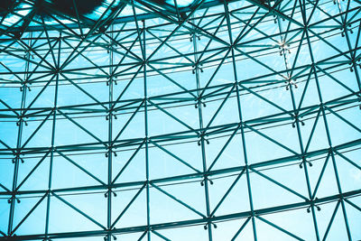 Low angle view of glass ceiling