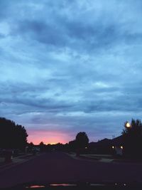 Silhouette of trees at dusk