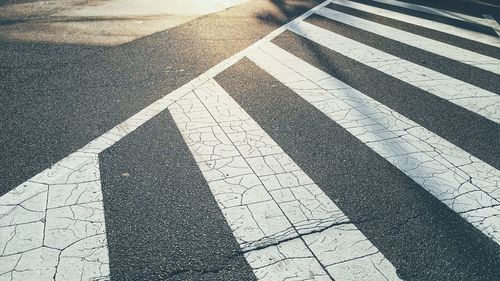 Zebra crossing on street