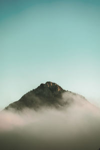 Scenic view of mountain against clear sky