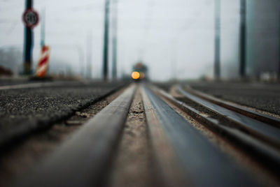 Surface level of railroad tracks